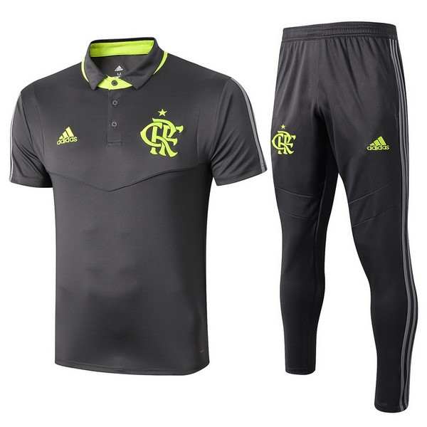 Polo Flamengo Conjunto Completo 2019 2020 Gris Verde